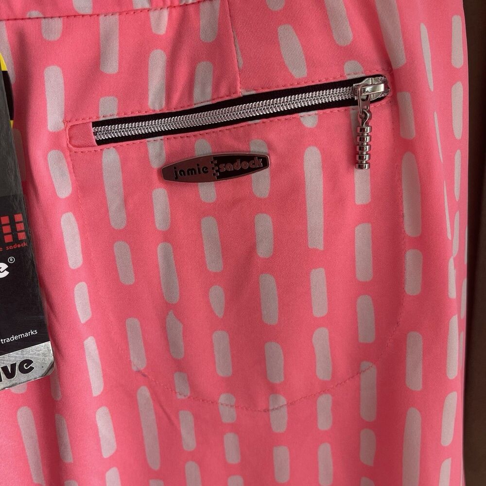 Jamie Sadock Upf 50 Mid Rise Zip Pocket Skort Pink 10 New $110 - Picture 5 of 11